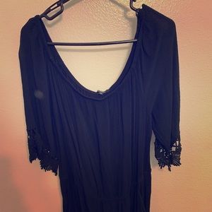 Black romper with 3/4 sleeves